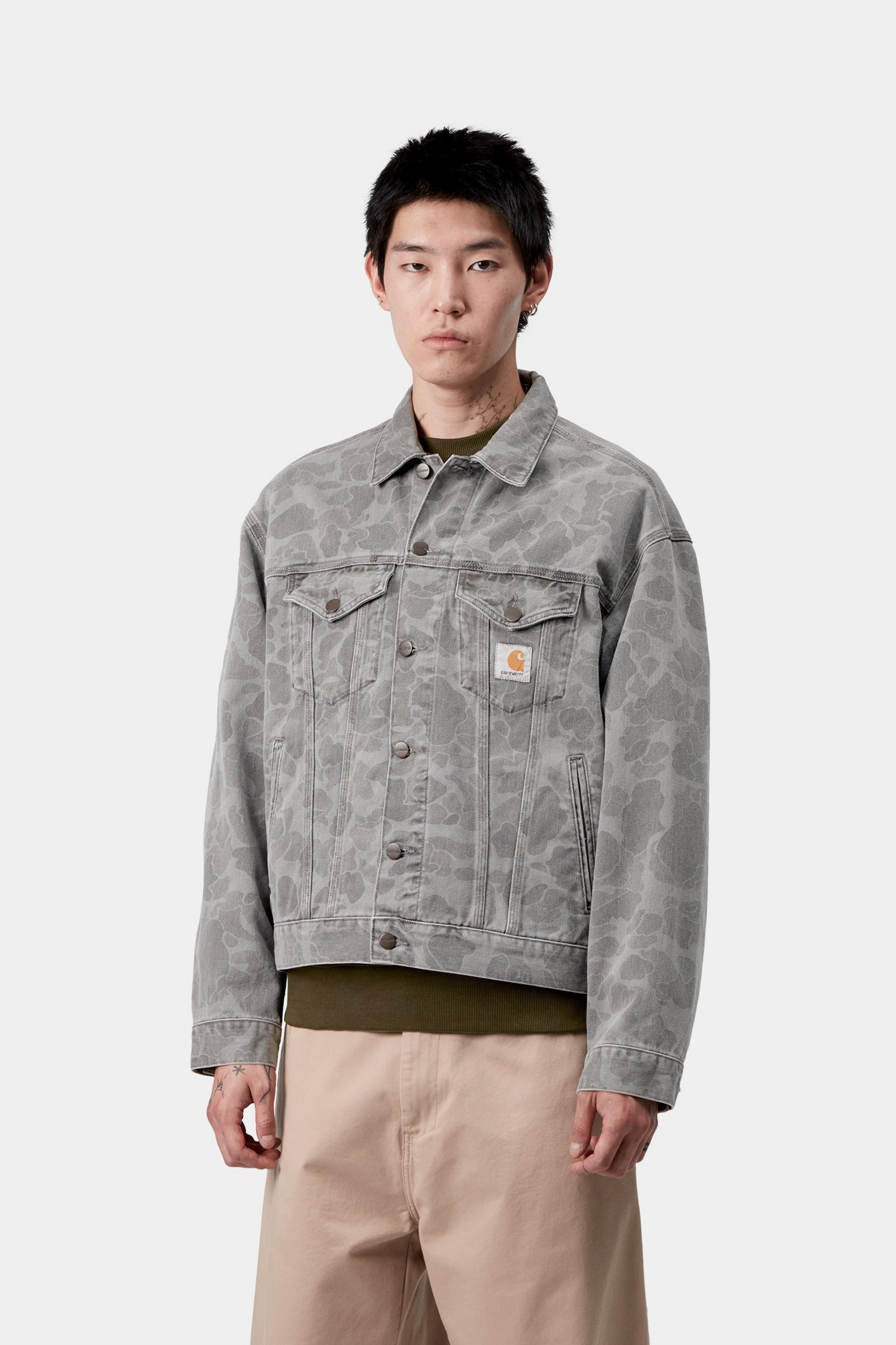 Carhartt WIP Duck Helston Jacket, Camo Duck, Black | Official