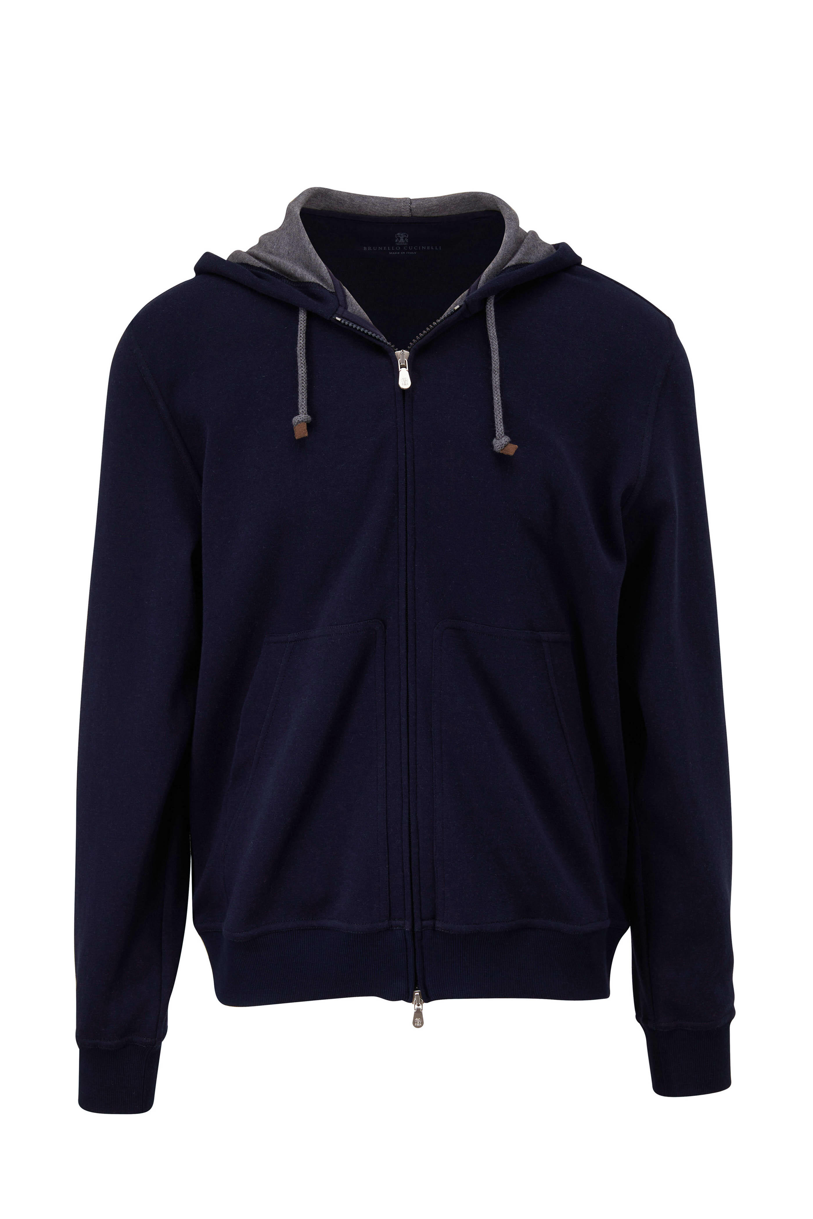 Brunello Cucinelli - Navy Full Zip Hoodie | Mitchell Stores