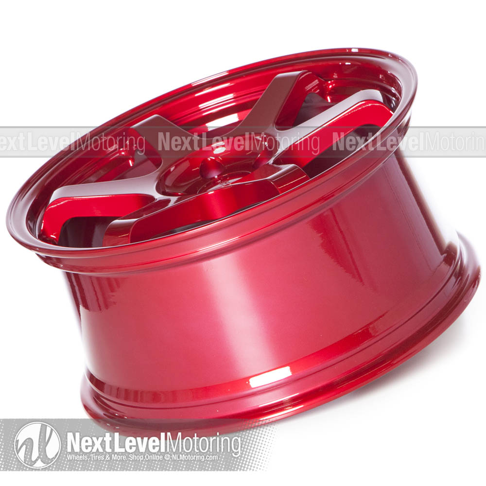 9SIX9 TE37 Style Wheels: SIX-1 18x8.5 5x114.3 Candy Red Rims et35