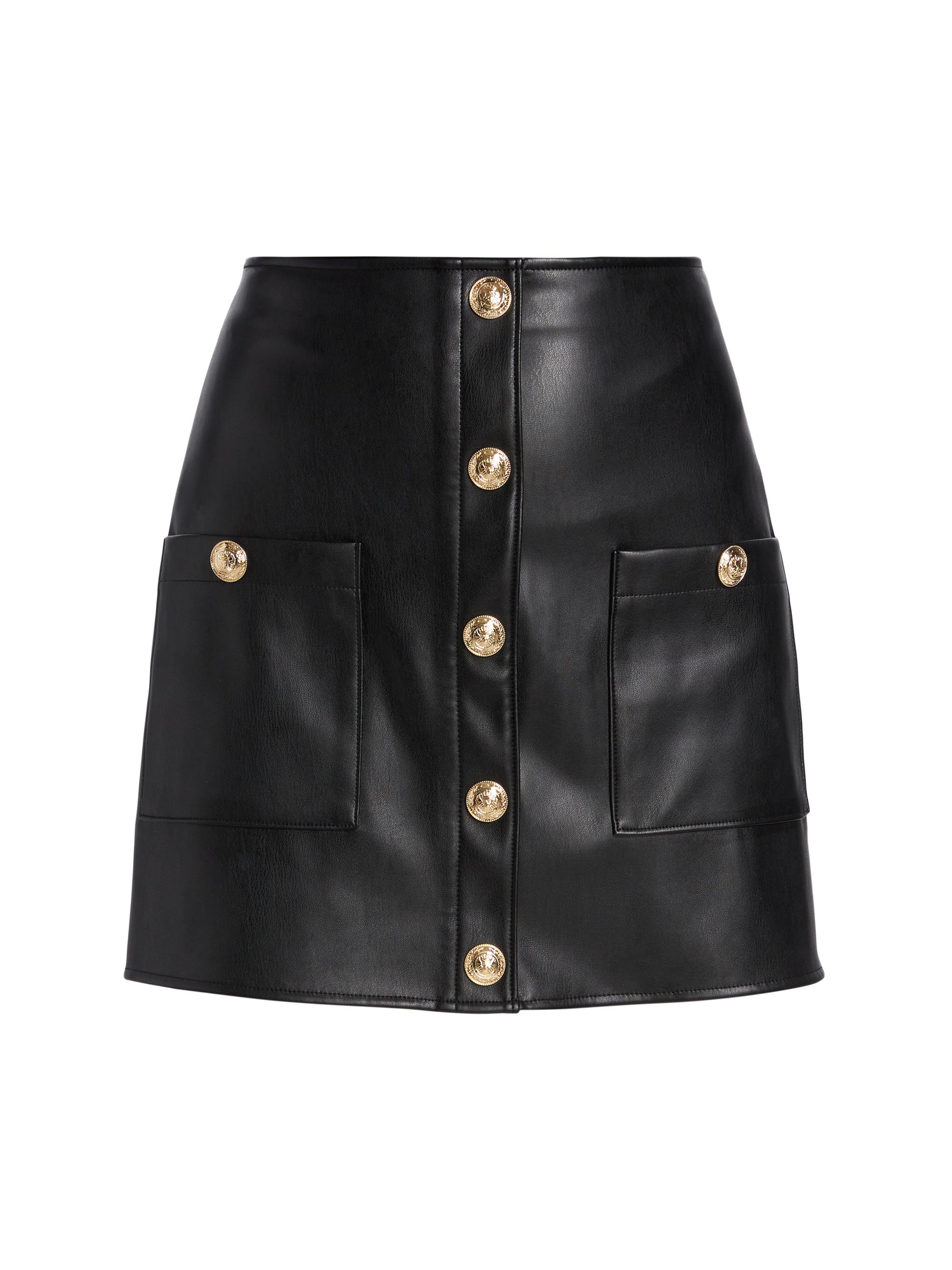 ALICE + OLIVIA Toni Faux Leather Pleated Miniskirt | Saks Fifth Avenue