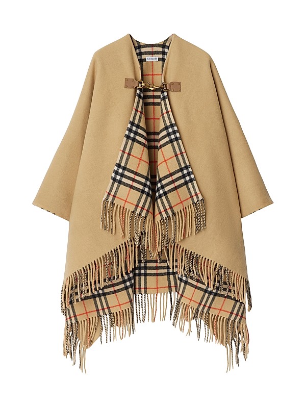 Burberry St. Marsh Check Wool Cape | Saks Fifth Avenue