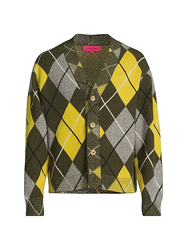 The Elder Statesman Argyle Cashmere Cardigan | Saks Fifth Avenue