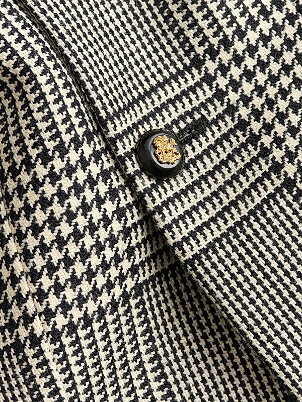Valentino Garavani Single-Breasted Wool Jacket with Check Pattern