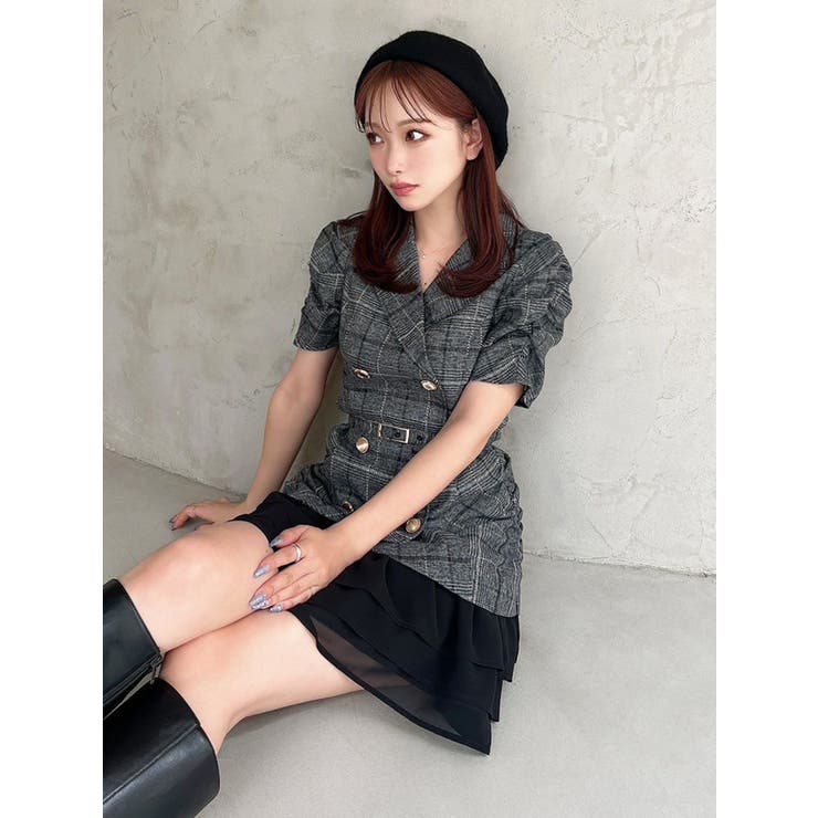 ヘムフリルテーラードミニワンピース[品番：MKSW0065479]｜RESEXXY