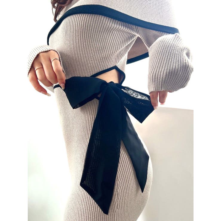 リボンミニニットワンピース[品番：MKSW0067252]｜RESEXXY（リゼクシー