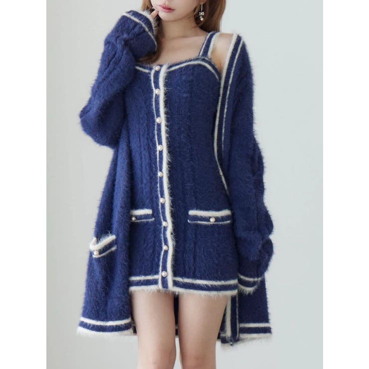 バイカラーアンサンブルニットワンピース[品番：MKSW0066429]｜EATME