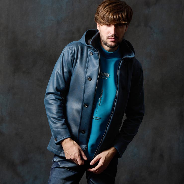 マイクロ起毛ポンチ ムラプリントナポレオンブルゾン[品番