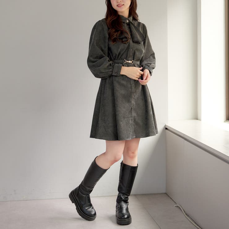 TNコールボウタイミニワンピース[品番：OLOW0011783]｜RMAF NICE CLAUP