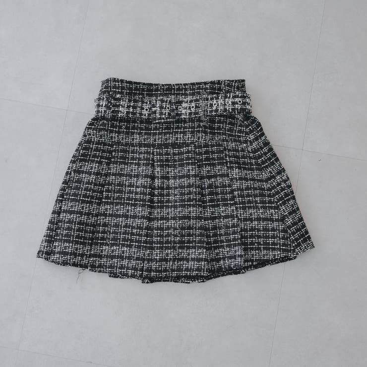 ラメツイードミニスカート[品番：NCLW0016637]｜NICE CLAUP / OLIVE