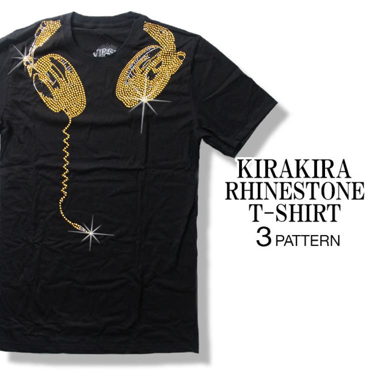 ラインストーン デザインTシャツ 3種類[品番：TLKM0001793]｜T-LINK