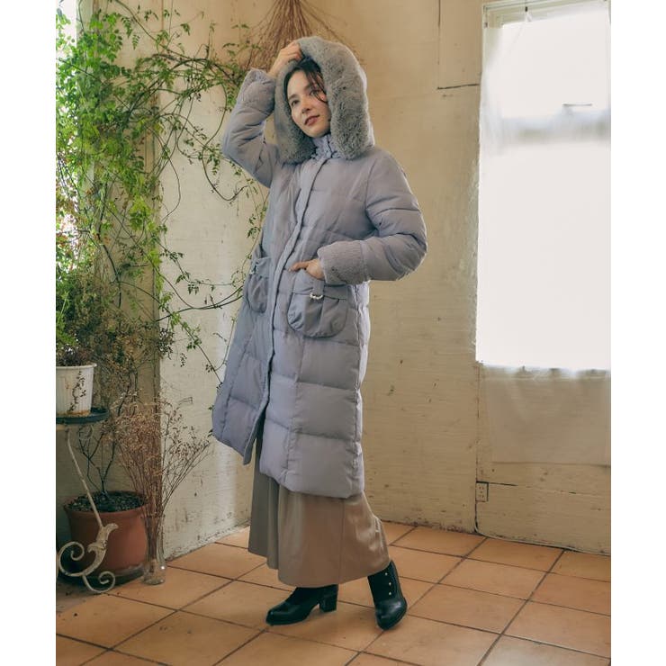 リボンポケットダウンコート[品番：IGAW0004383]｜axes femme