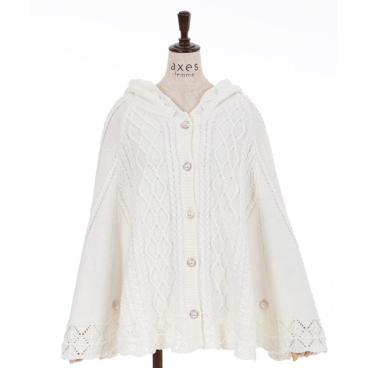 ケーブルニットポンチョ[品番：IGAW0001396]｜axes femme（アクシーズ