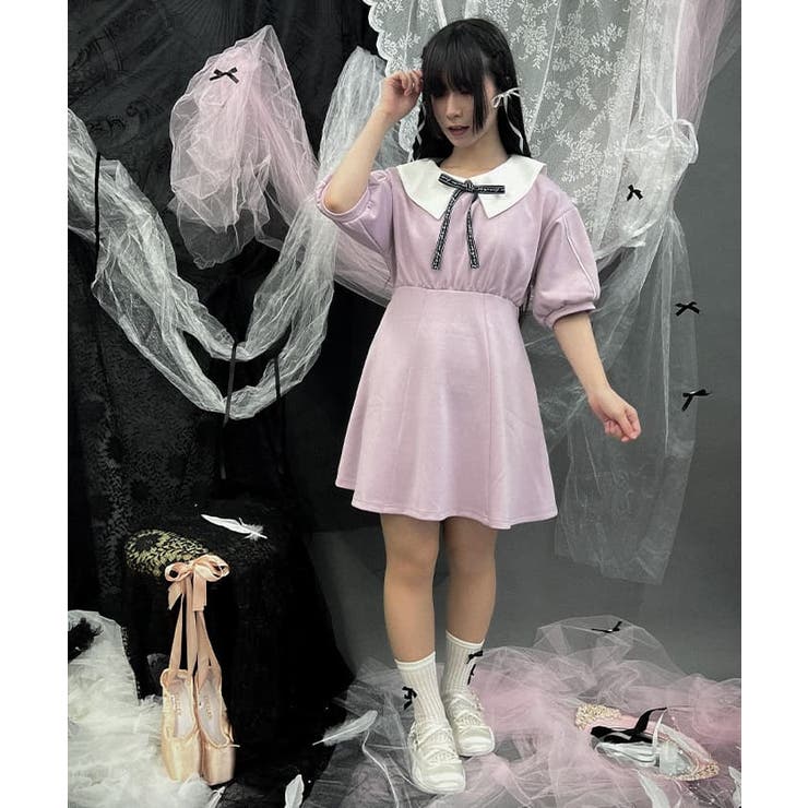 セーラーカラーカットワンピース[品番：IGAW0005229]｜axes femme