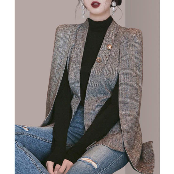 Jasmine Grandiflorum】ケープ風ジャケットコート 韓国ファッ…[品番