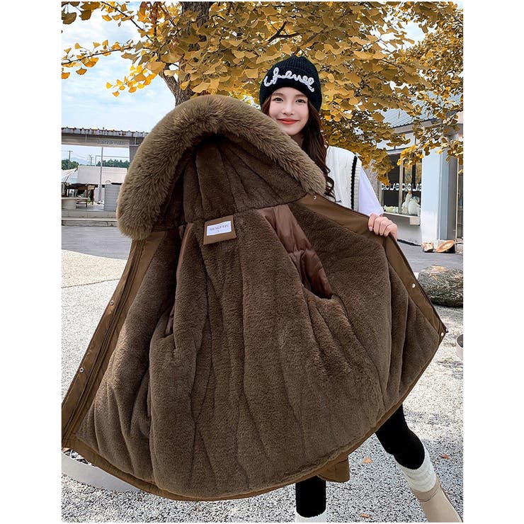 モッズコート フード付きアウター 中綿コート[品番：AKIW0004569]｜And