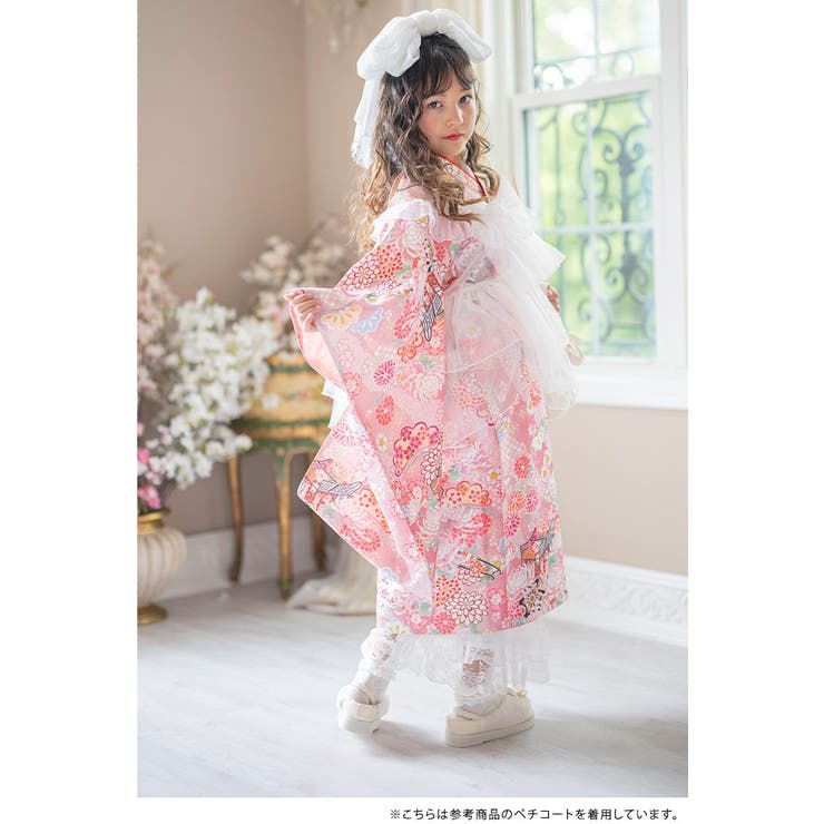 チュールフリルエプロン+着物ワンピースセット 七五三 753[品番