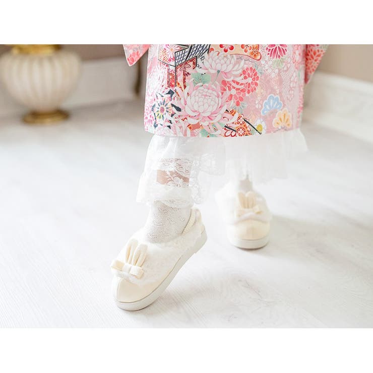 七五三3歳7歳女児 草履 うさぎファースリッポン 白 サンダル 和装 履物