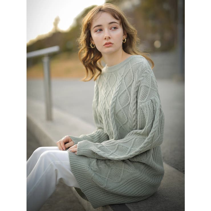 ケーブルニットワンピース[品番：EMEW0020664]｜earth music&ecology