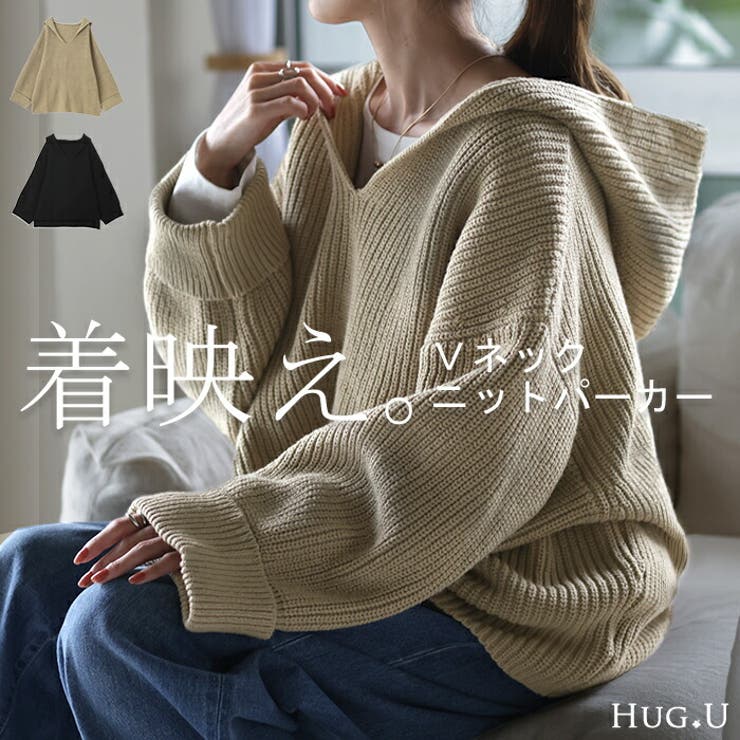 ニットパーカー フーディー レディース セーター パーカー トップス