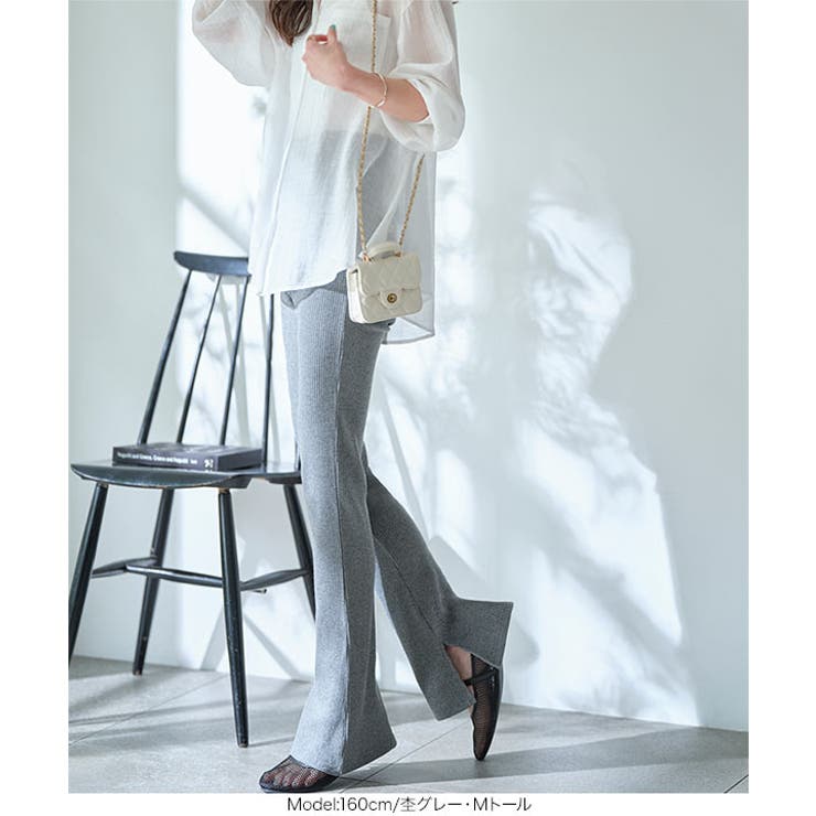 新品美品】Alice + olivia ミントグリーンリブニットフレアパンツ 新品