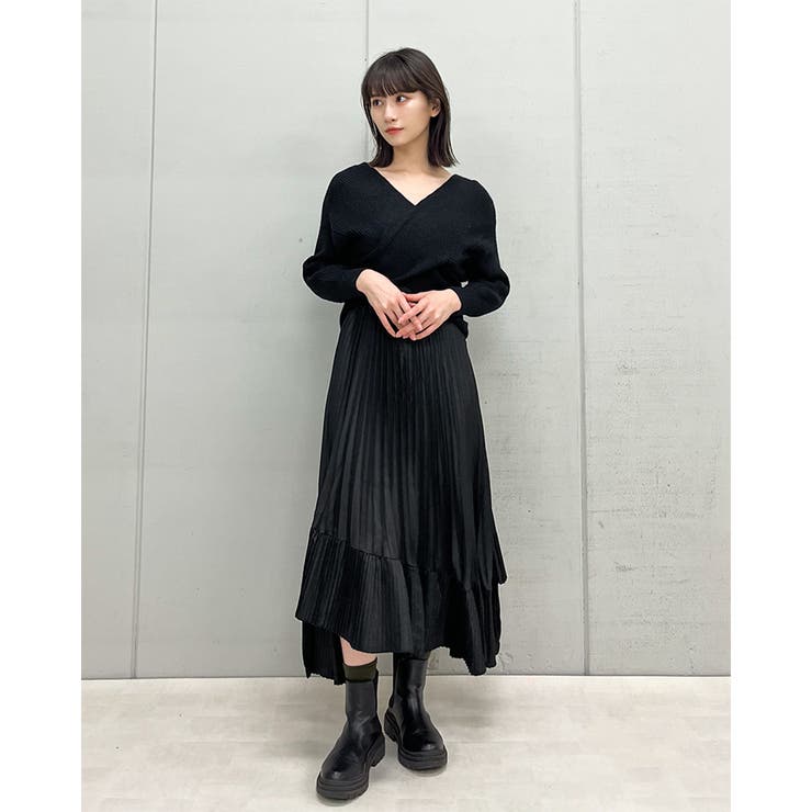 ハイウエスト変形プリーツスカート[品番：RADM0001058]｜＆soiree