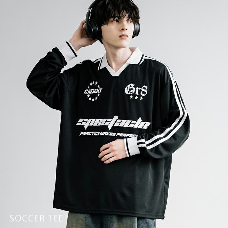ゲームシャツ ロンT サッカーユニフォーム風[品番：OE000007847