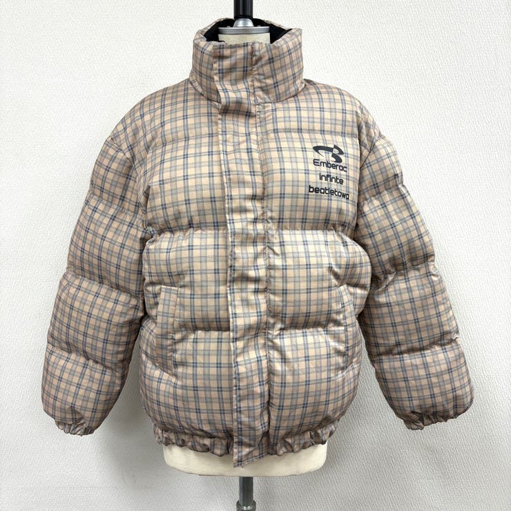 リバーシブルチェック柄中綿ジャケット 秋 冬[品番：SHNW0012134