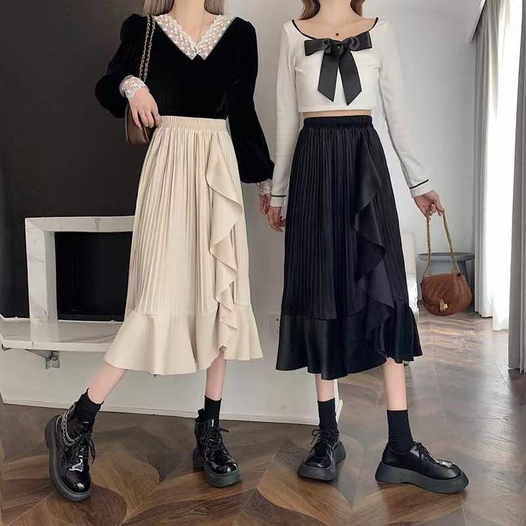 春新作】スカート ラッフルスカート ラッフルデザイン[品番