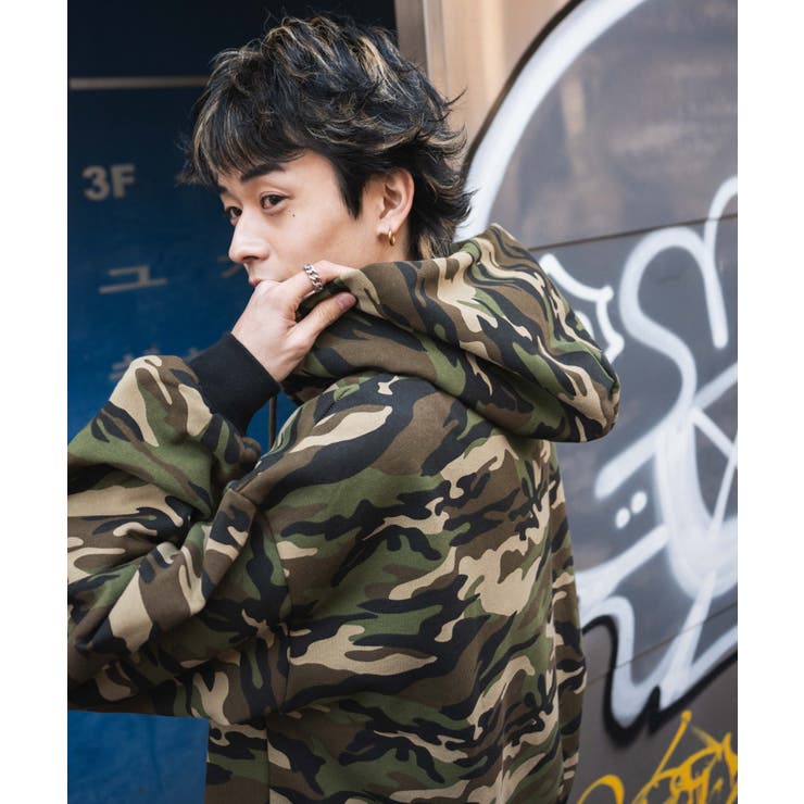 カモフラグラフィックZIPパーカー[品番：WG010093482]｜WEGO【MEN