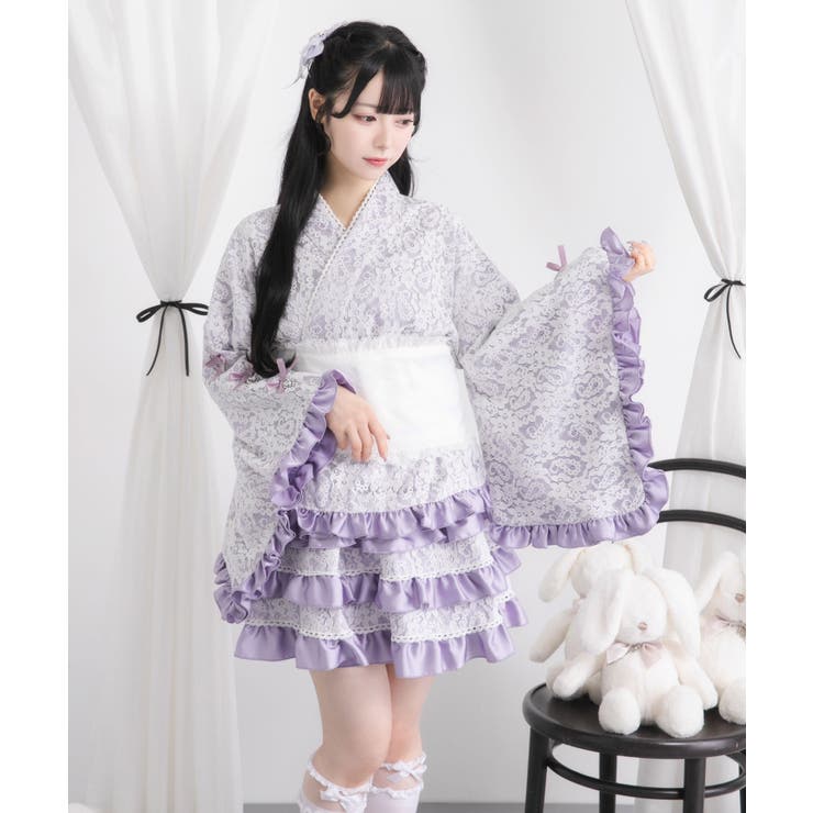 総レースリボン浴衣ドレス 量産型 地雷系 夢展望[品番：YU000047506