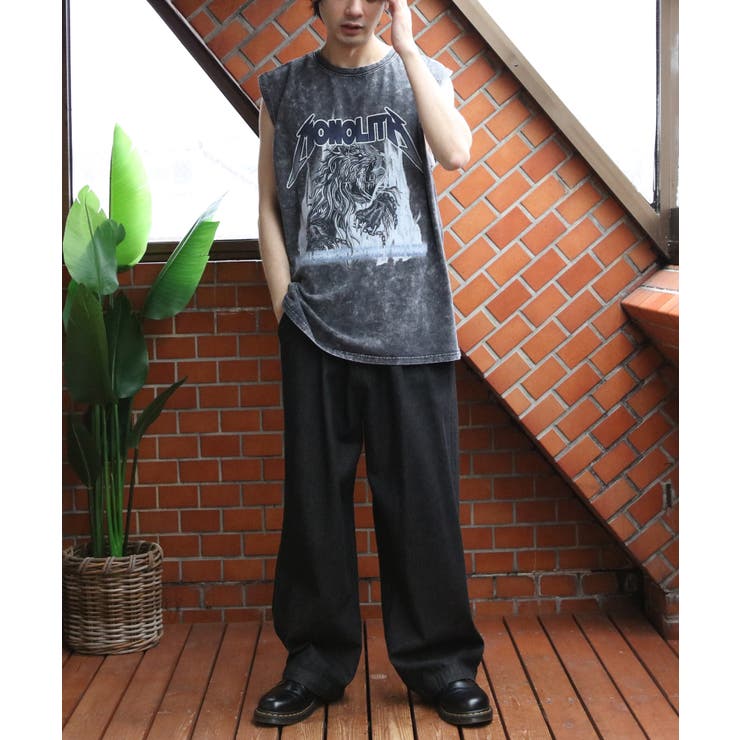 グランジ加工ロックタンクトップ ヴィンテージ ノースリーブ [品番