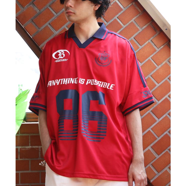 スポーツデザインサッカーTシャツ Tシャツ 半袖 ゲームシャツ[品番