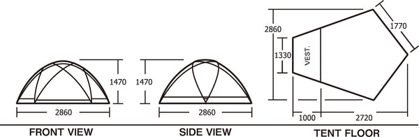 MOSS BIG DIPPER - 4人用自立型シェルター | 5角形構造 | MOSS TENTS
