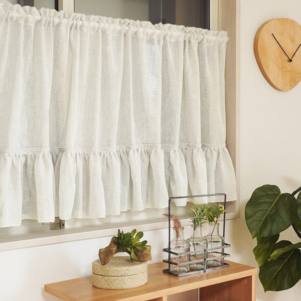 オーダーカフェ｜ボリュームたっぷりふわふわフリルカフェカーテン