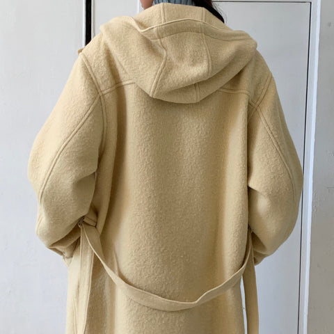 AURALEE】 BRUSHED ALPACA WOOL MELTON HOODED COAT A23AB02AS