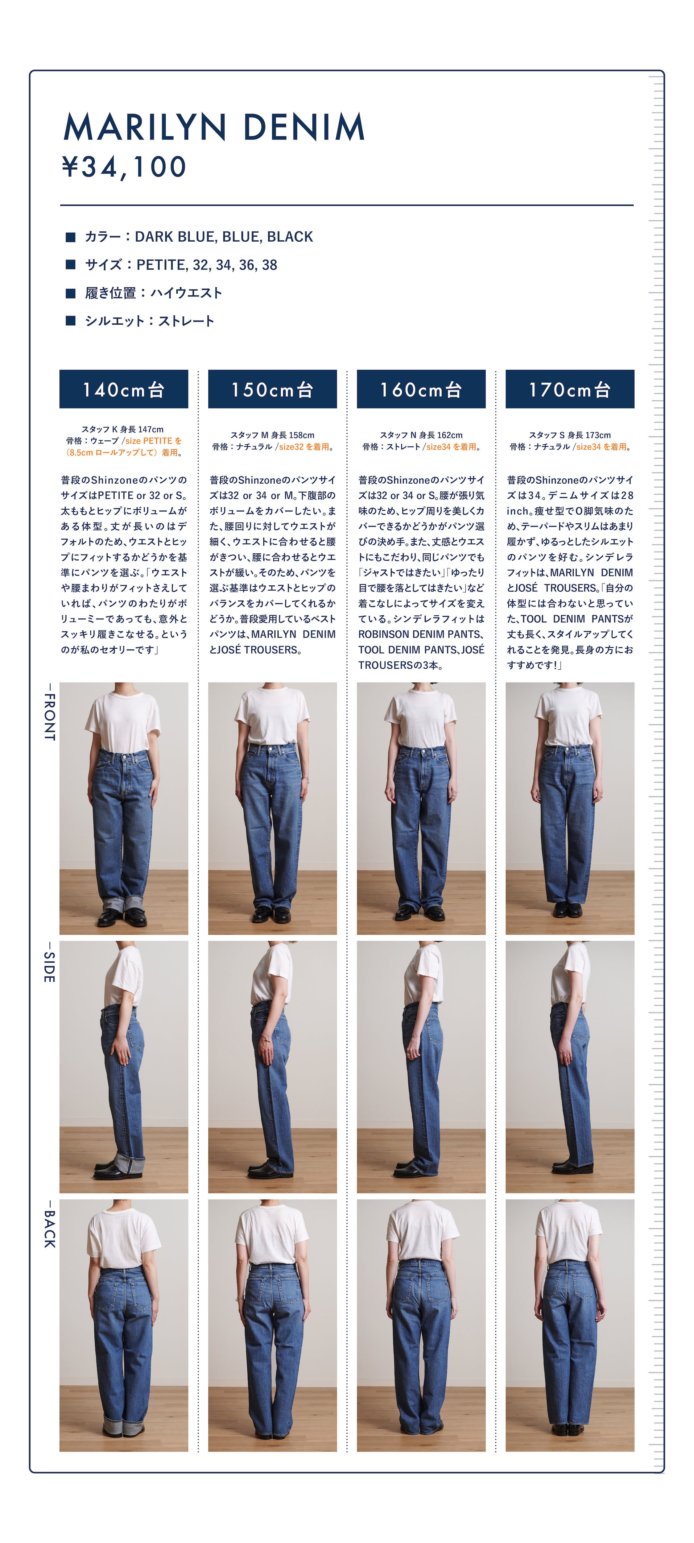 Shinzoneパンツガイド：Vol.01 DENIM編