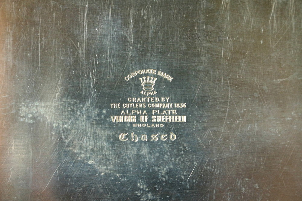 専用 英国アンティーク Viners of Sheffield 銀メッキトレイ 専用 英国