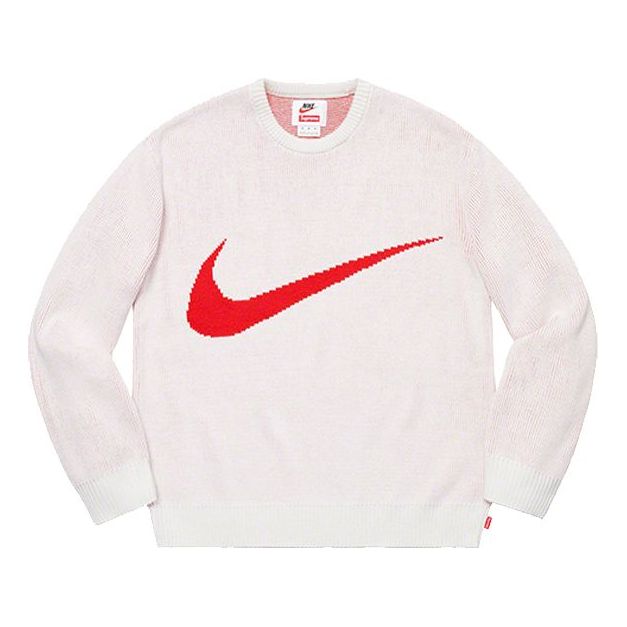 Supreme SS19 x Nike Swoosh Sweater Crossover Printing Unisex White