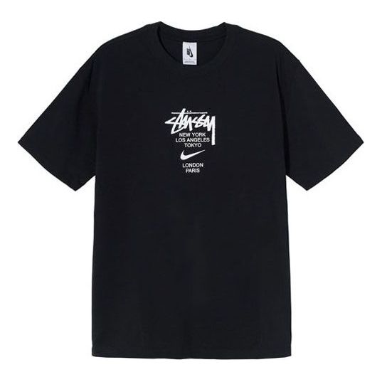 Stussy x Nike Crossover Chest Logo Short Sleeve Unisex Black