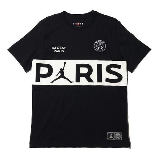 Air Jordan x PSG Crossover Paris Saint-Germain Short Sleeve 'Black