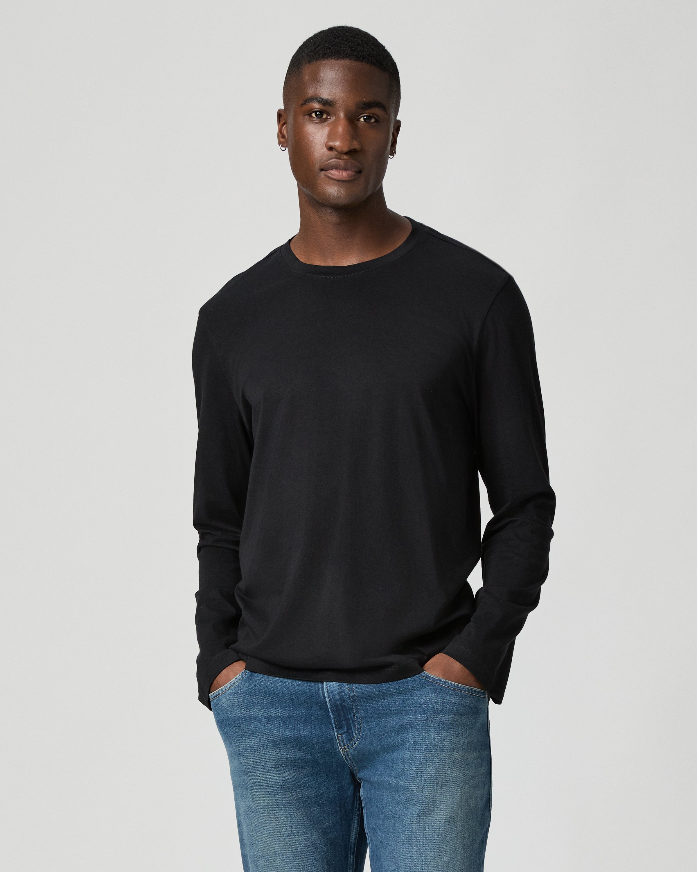 Broxton Long Sleeve Tee - Black - PAIGE