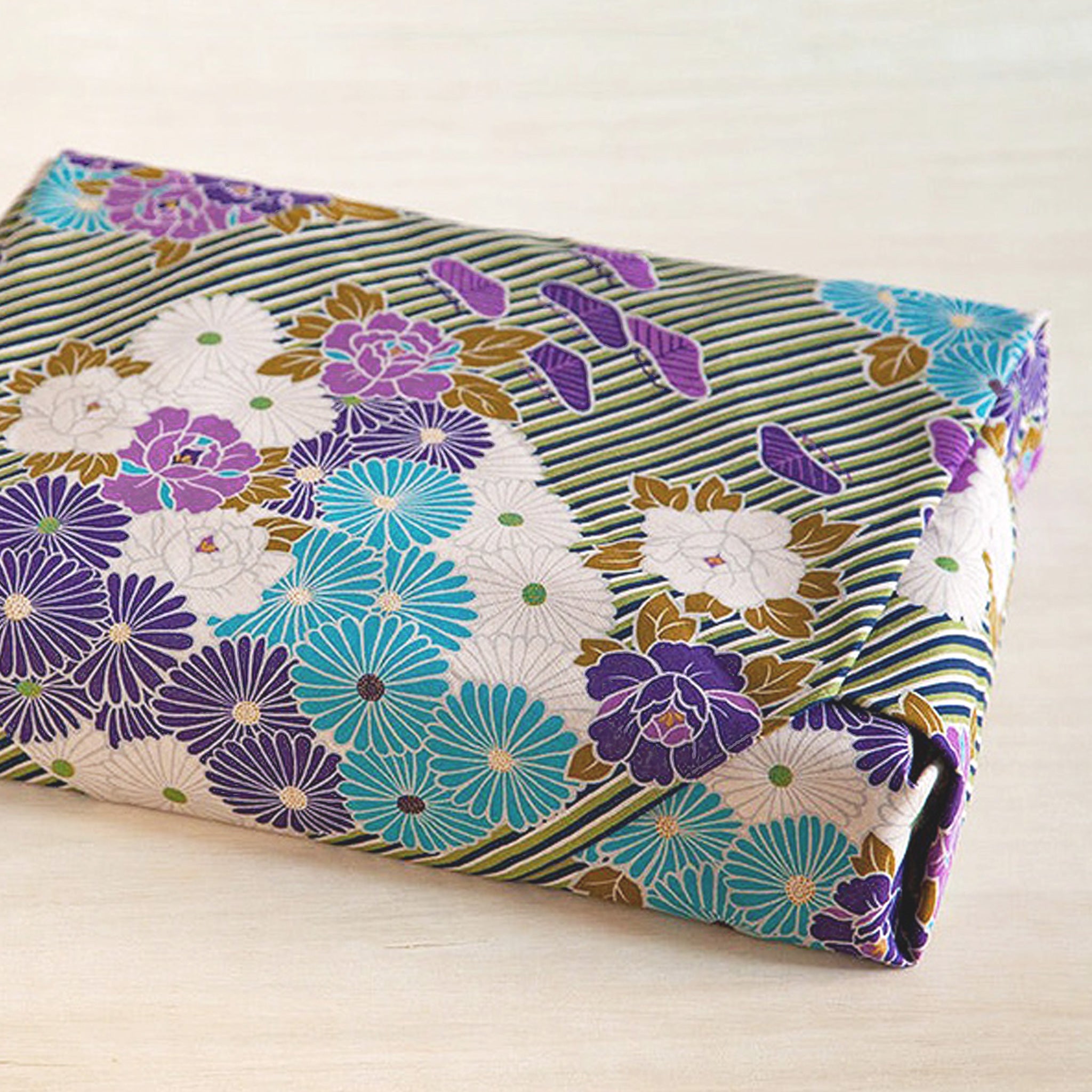 のレン 風呂敷と風呂敷パッチンセット 中 - レトロフラワー / 風呂敷