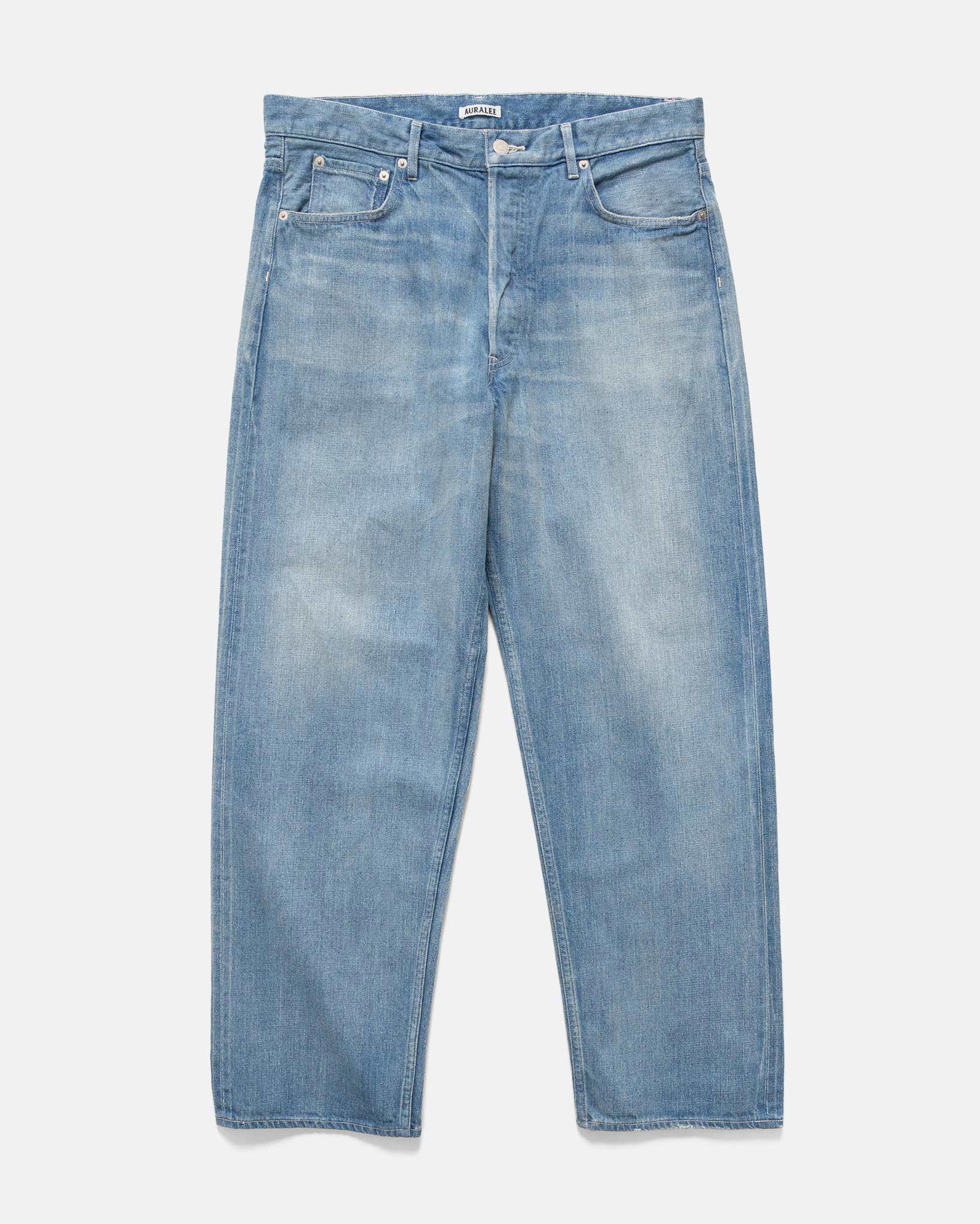 Auralee Selvedge Faded Light Denim Wide Pants Light Indigo | HAVEN