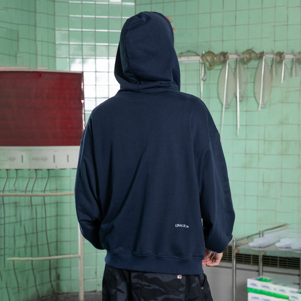 GHD021 ジサイン ビッグジッパー ジップアップパーカー (ネイビー