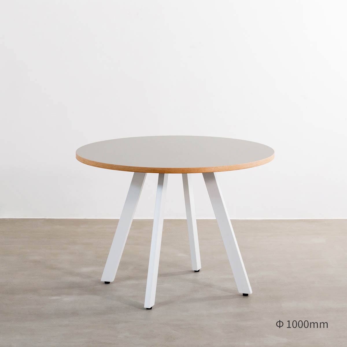 KANADEMONO THE CAFE TABLE / リノリウム White Steel 4pin × ラウンド