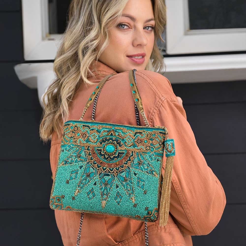 New Day Beaded Western Crossbody Handbag - Mary Frances Accessories