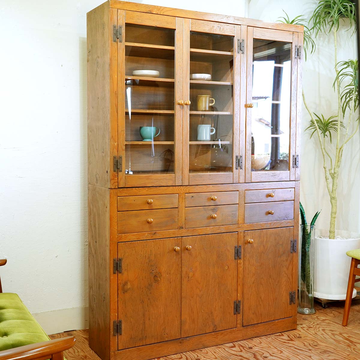 Enfant / アンファン カップボード パイン材 食器棚 希少 中古 味わい