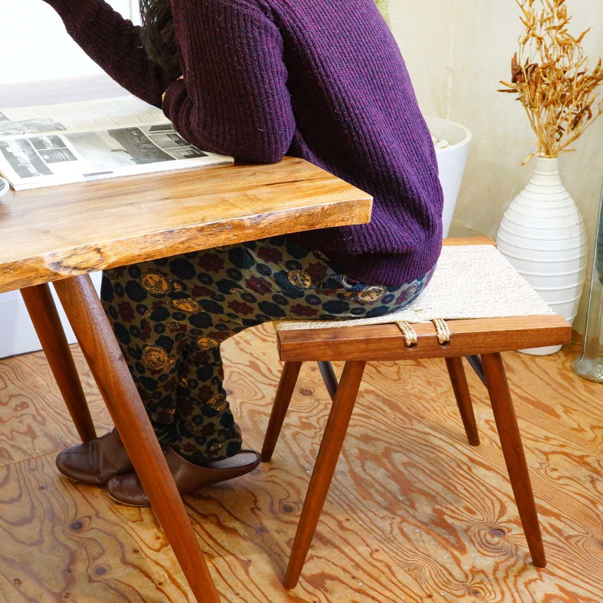 桜製作所 グラスシートスツール ジョージ・ナカシマ い草