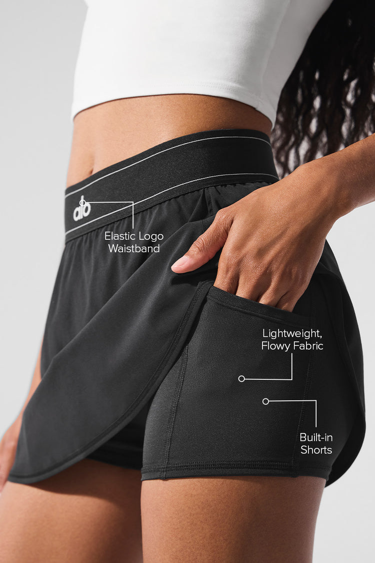 Match Point Tennis Skirt - Black | ALO