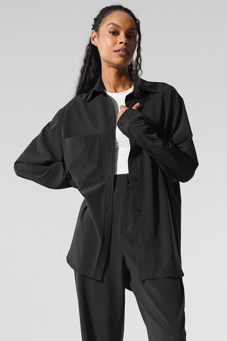 Dreamscape Button Down Long Sleeve - Black | ALO